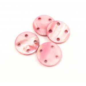 Pink shell button with four holes